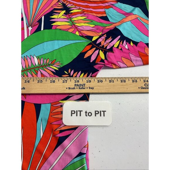 Trina Turk Blouse Womens M‎ Batwing Sleeve Tropical Floral Print Bold Top - Picture 5 of 10